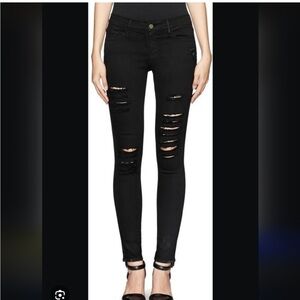 Frame | Le skinny de jeanne jeans - Black distressed version - size 26
